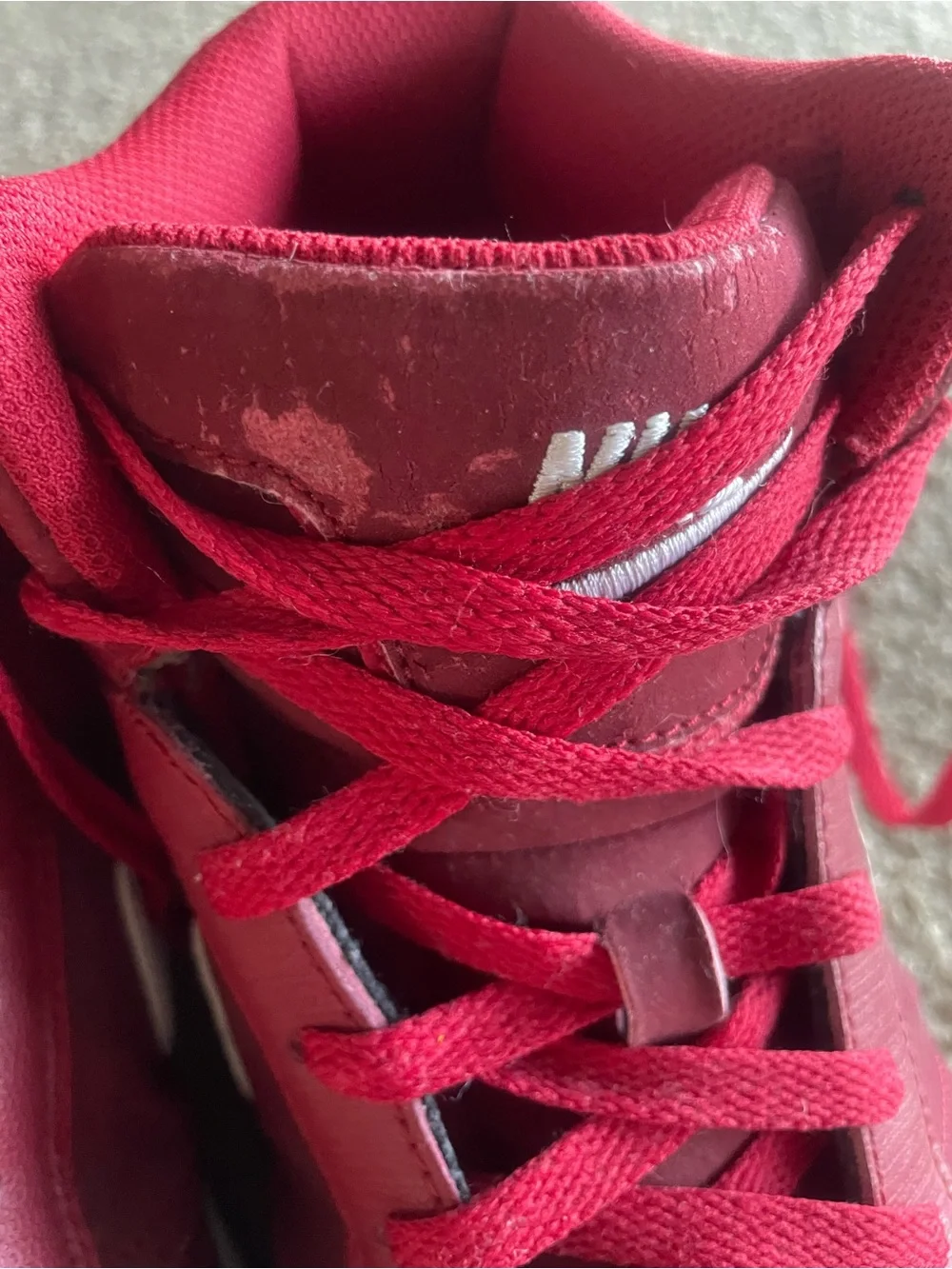 Men’s Nike high top sneakers size 11 red white
